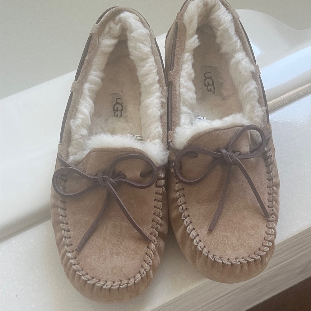 UGG Women's Suede Brown Moccasins with Bow